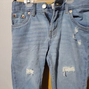 Boy's Levis 511 light blue distressed jean shorts size 10